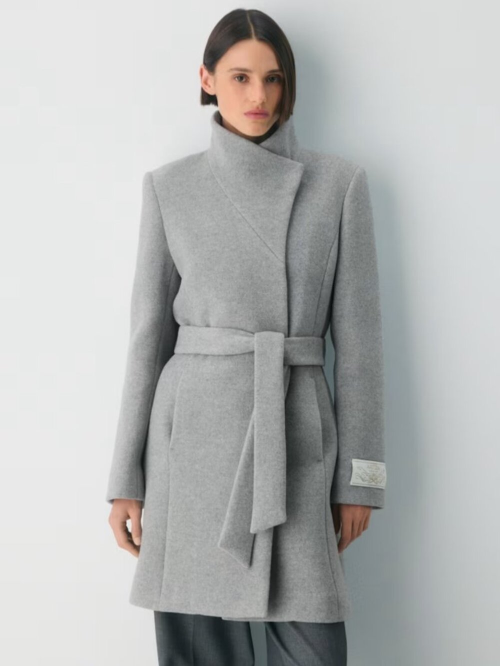 NWT Aritzia The Connor Coat Soft Wool Cashmere Heather Light Grey XS